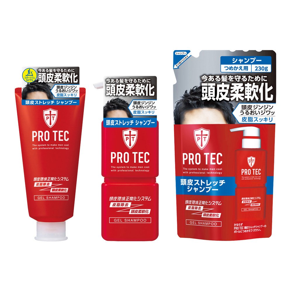 PRO TEC 頭皮ストレッチシャンプー ポンプ 300g 容量300G ライオン シャンプー