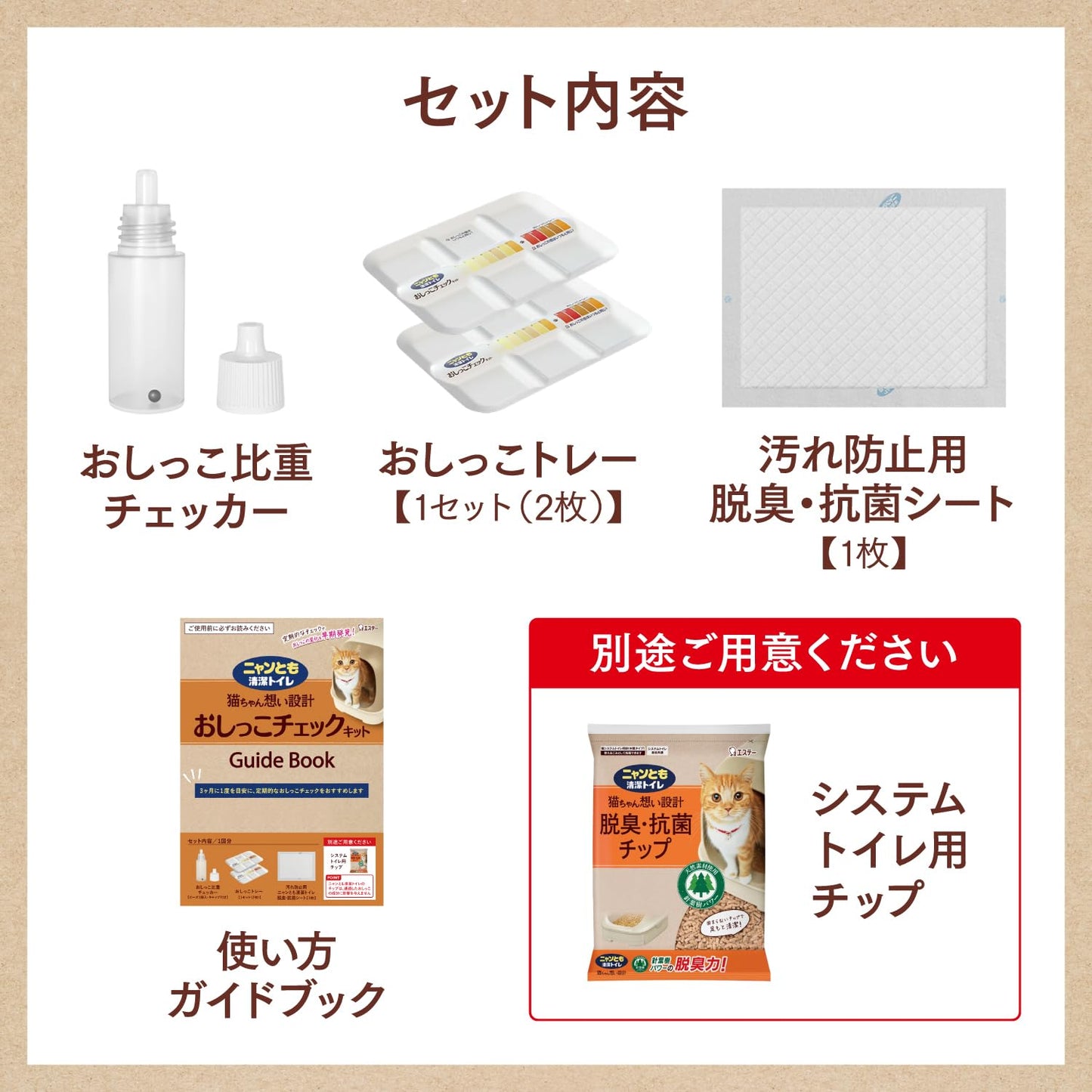 ニャンとも清潔トイレ おしっこチェックキット 容量1クミ エステー ペット用品