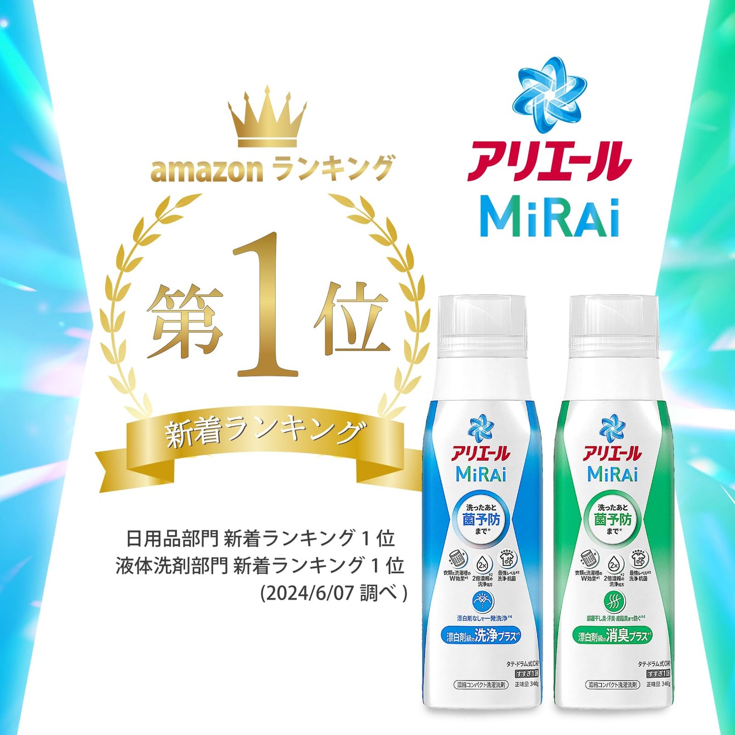 アリエールミライ 洗浄プラス つめかえ超特大サイズ 容量640G P&G 衣料用洗剤