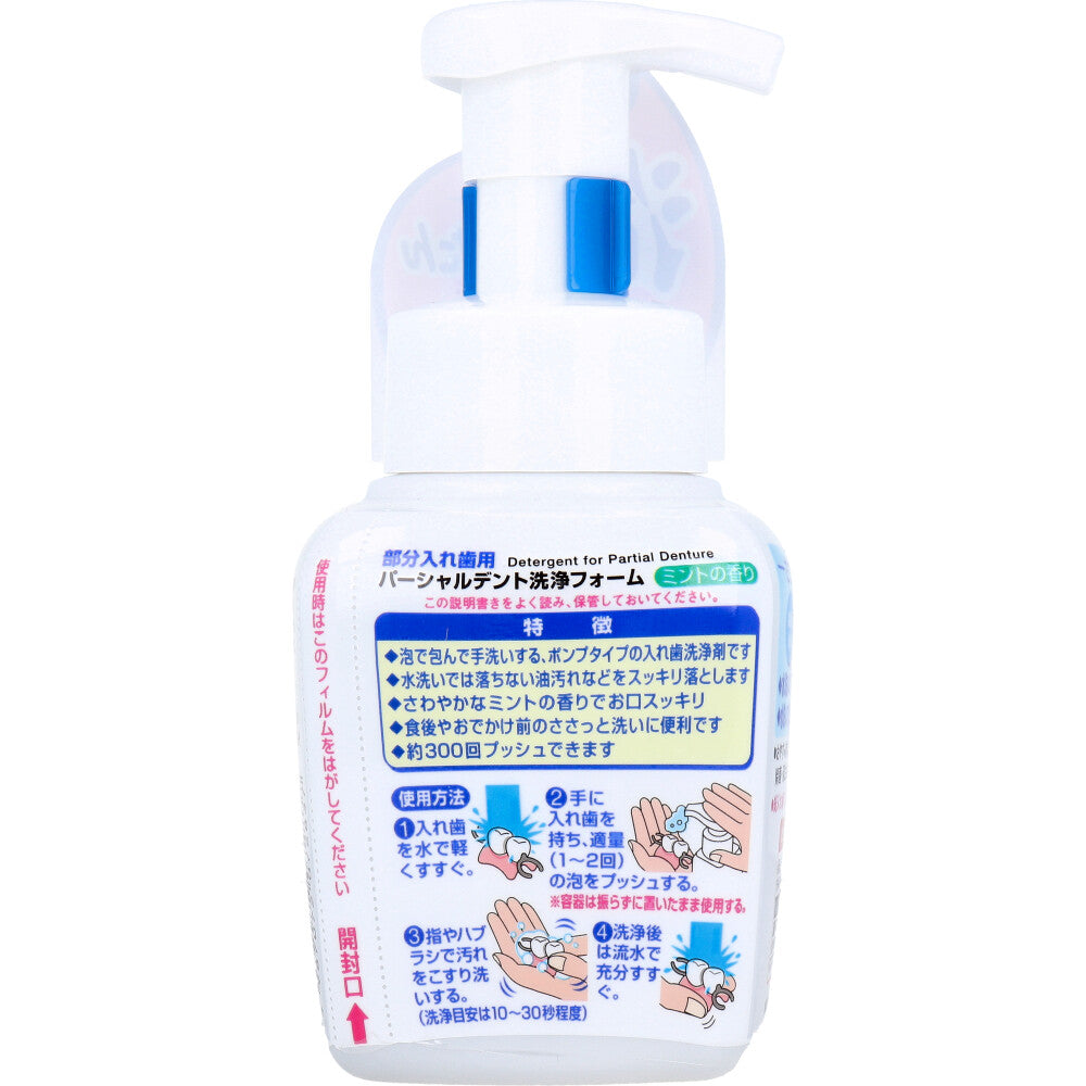 パーシャルデント洗浄フォーム 部分入れ歯用 ミントの香り 250mL - MONOW 公式ショップ