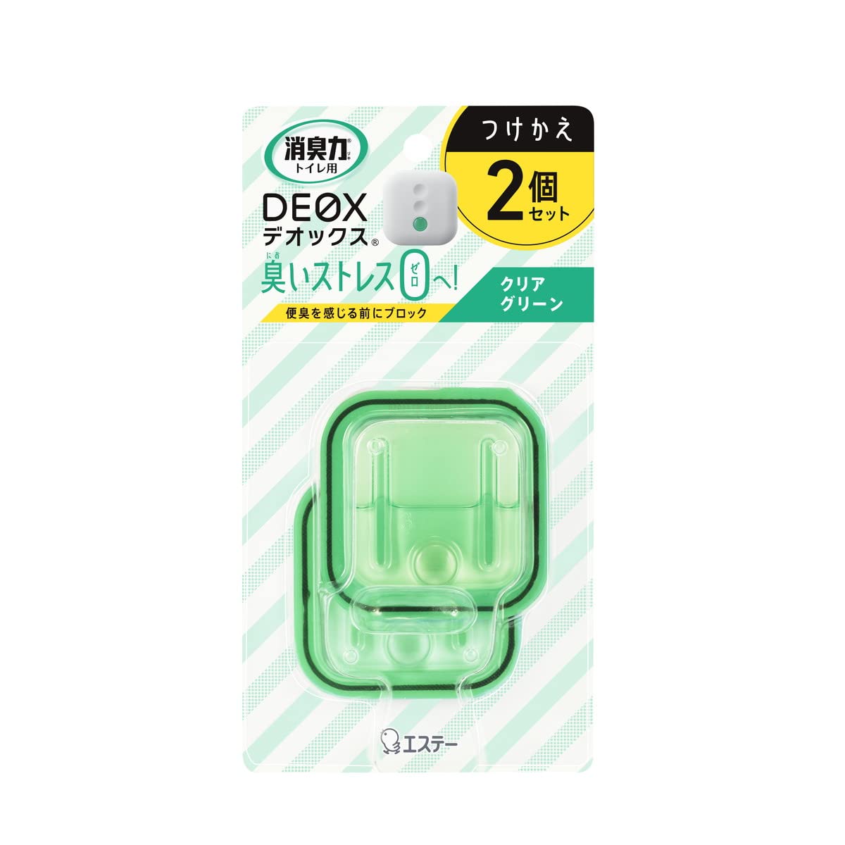 【まとめ買い】消臭力 DEOX トイレ用 つけかえ 2個セット クリアグリーン 容量12ML×24点セットエステー 芳香剤・トイレ用