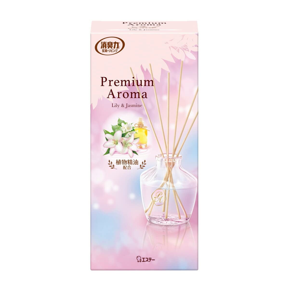 【まとめ買い】お部屋の消臭力 PREMIUM AROMA STICK 本体 リリー&ジャスミン 容量65ML×14点セット芳香剤