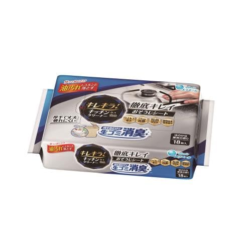 【まとめ買い】キレキラ!キッチンクリーナー 徹底キレイ おそうじシート 捨てるだけで生ごみ消臭18枚