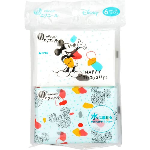 【まとめ買い】エリエール ディズニーデザイン流せるポケット12W6P(カジュアル) 容量6コ×24点セット大王製紙 ティッシュ