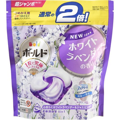 【まとめ買い】ボールドジェルボール4D心安らぐホワイトラベンダー&ジャスミンの香り つめかえ超ジャンボサイズ