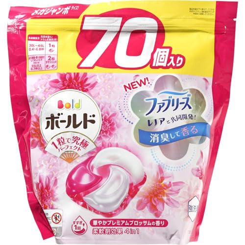 【まとめ買い】ボールドジェルボール4D華やかプレミアムブロッサムの香り つめかえメガジャンボサイズ 容量70コ×4点セット P&G