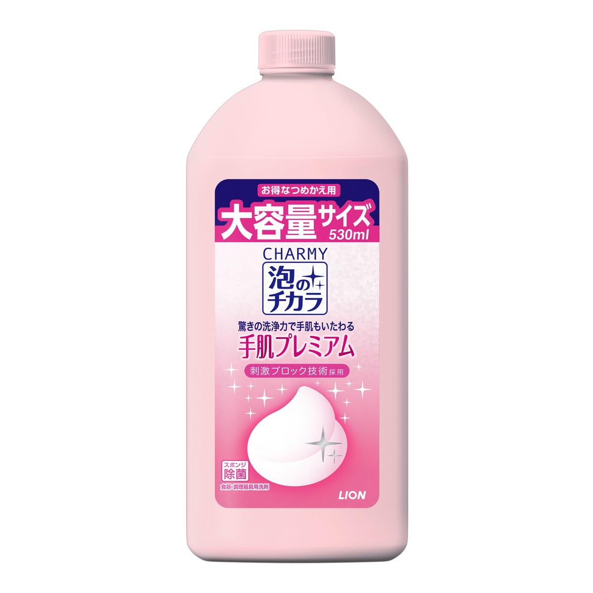 【まとめ買い】CHARMY 泡のチカラ 手肌プレミアムつめかえ用 容量530ML×15点セット ライオン 食器用洗剤