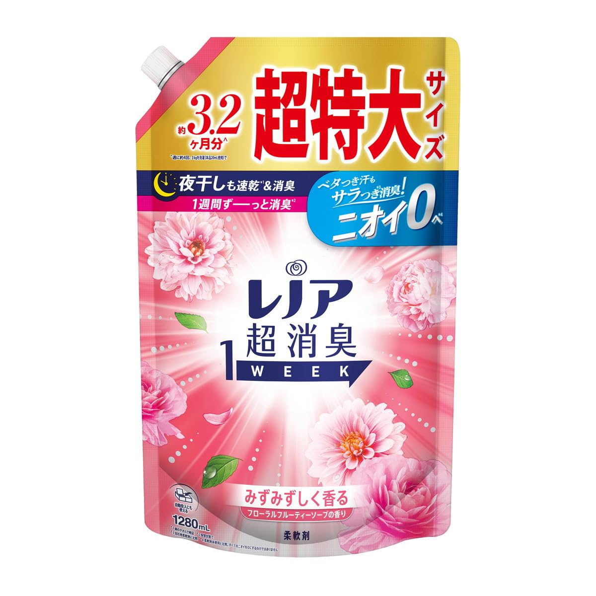 【まとめ買い】レノア超消臭1weekみずみずしく香るフローラルフルーティーソープの香りつめかえ用超特大サイズ