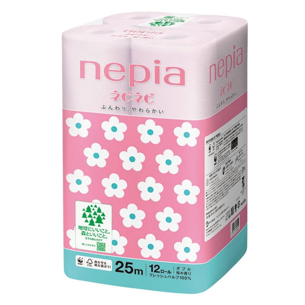 【まとめ買い】ネピアネピネピトイレットロール12ロールダブル桜25m 容量12コ×6点セット 王子ネピア