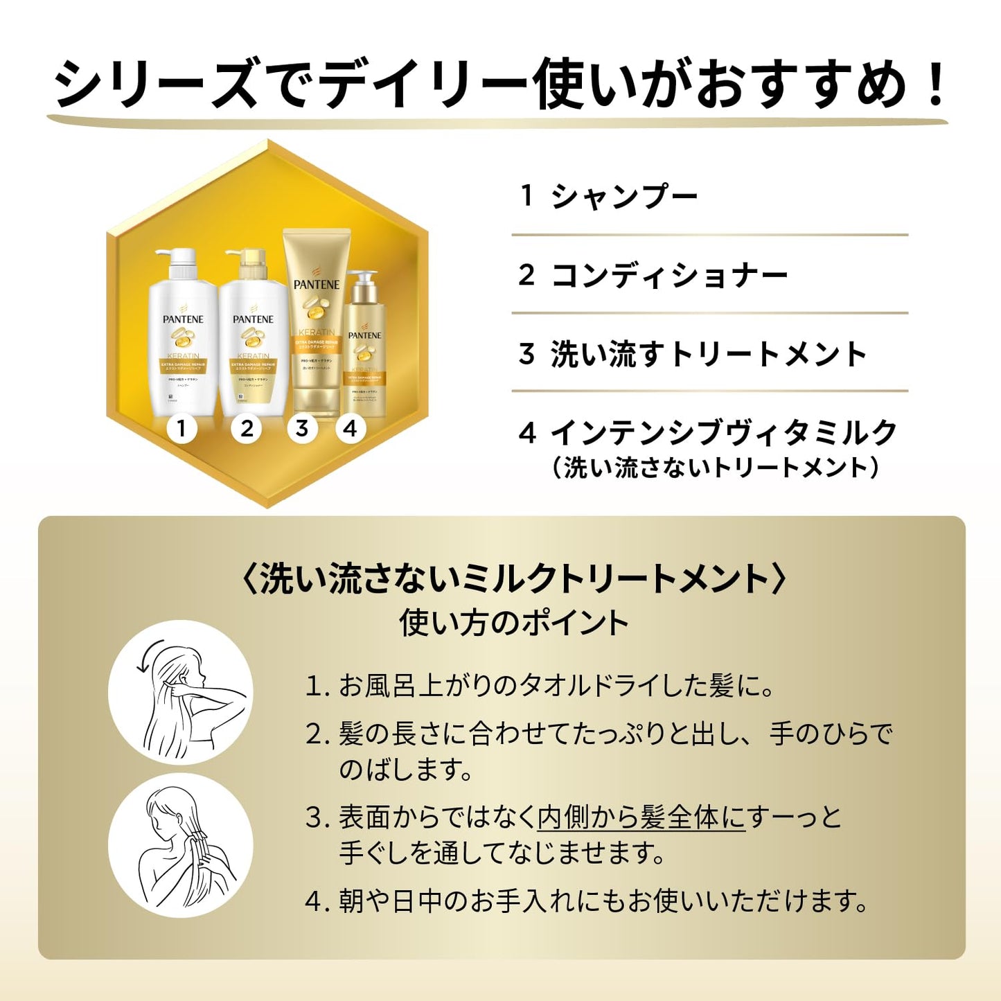 【まとめ買い】パンテーン エクストラダメージリペア インテンシブウ゛ィタミルク 容量125ML×24点セットP&G ヘアトリートメント
