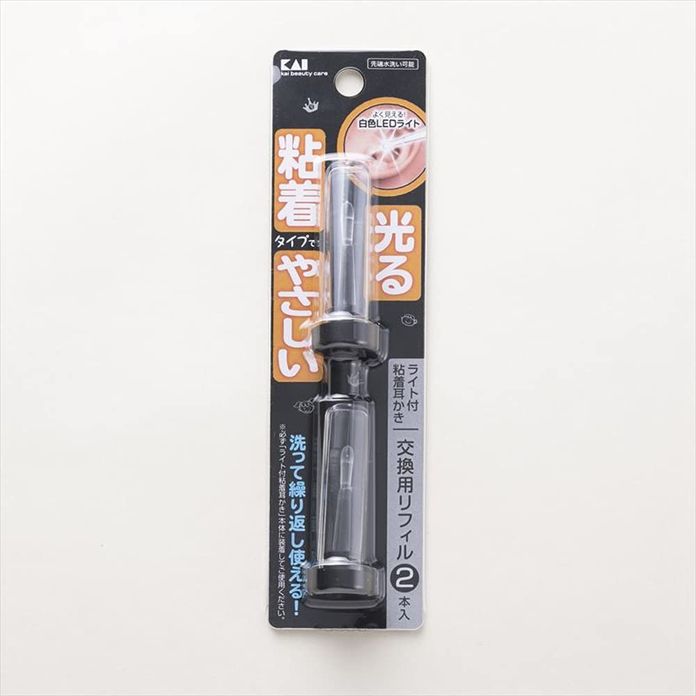 【まとめ買い】KQ0293ライト付粘着耳かき 交換用リフィル2P 容量2個×12点セット 貝印 耳掃除・ツメきり