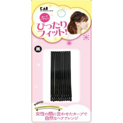 【まとめ買い】KQ3123カーブヘアピン黒 容量10本×12点セット 貝印 スタイリング