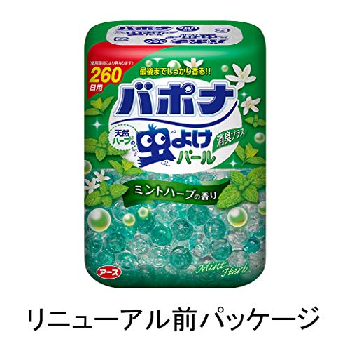 【まとめ買い】バポナ 天然ハーブの虫よけパール 260日用 ミントハーブ容量380G×24点セット アース製薬