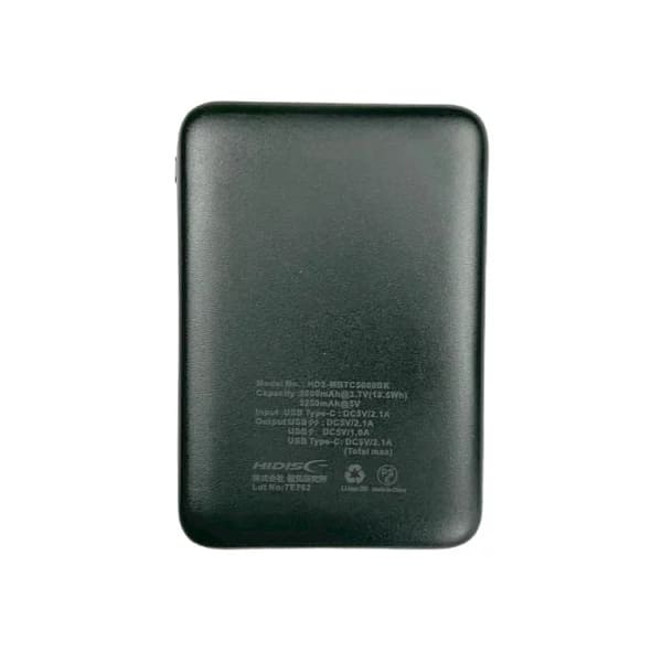 Type-C 入出力対応モバイルバッテリー 5000mAh HD2-MBTC5000BK ブラック