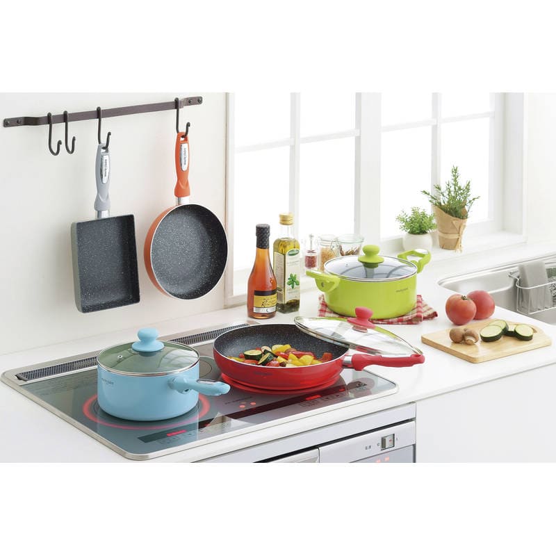 マリ・クレール カラーズ アルミ片手鍋18cm&フライパン20cm MC-076R