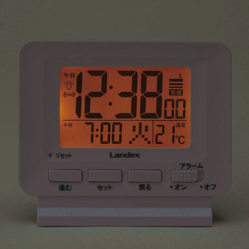 ランデックス 電波デジタル置時計 フィットパルライト YT5279WH
