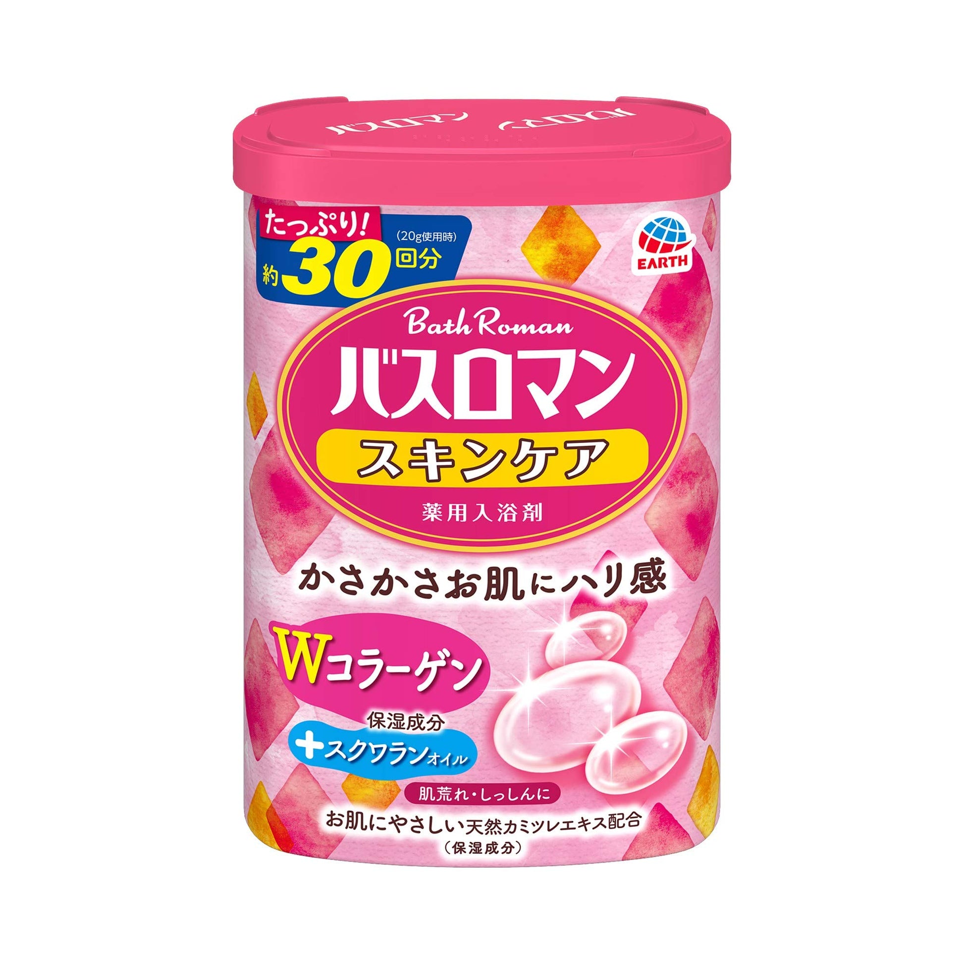 バスロマン　スキンケア　Ｗコラーゲン 容量600G アース製薬 入浴剤