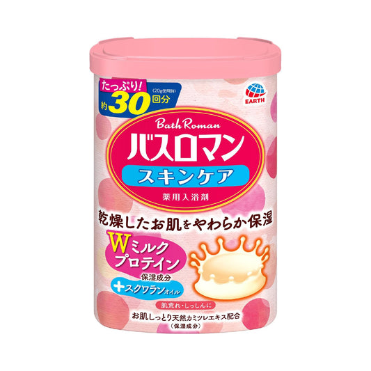 バスロマン　スキンケア　Ｗミルクプロテイン 容量600G アース製薬 入浴剤