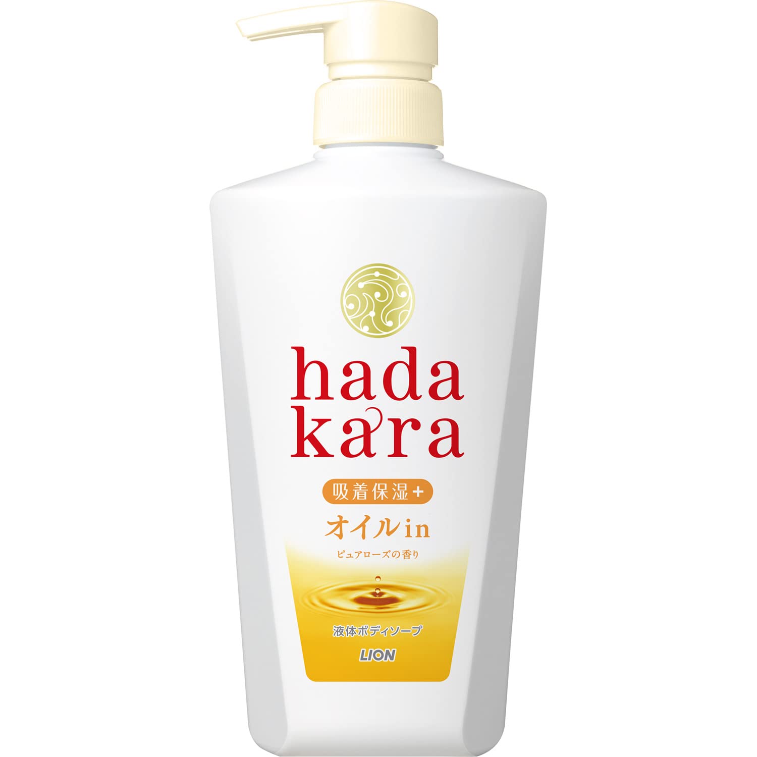 hadakaraボディソープ オイルインタイプ ピュアローズの香り 本体 480ml 容量480MLライオン