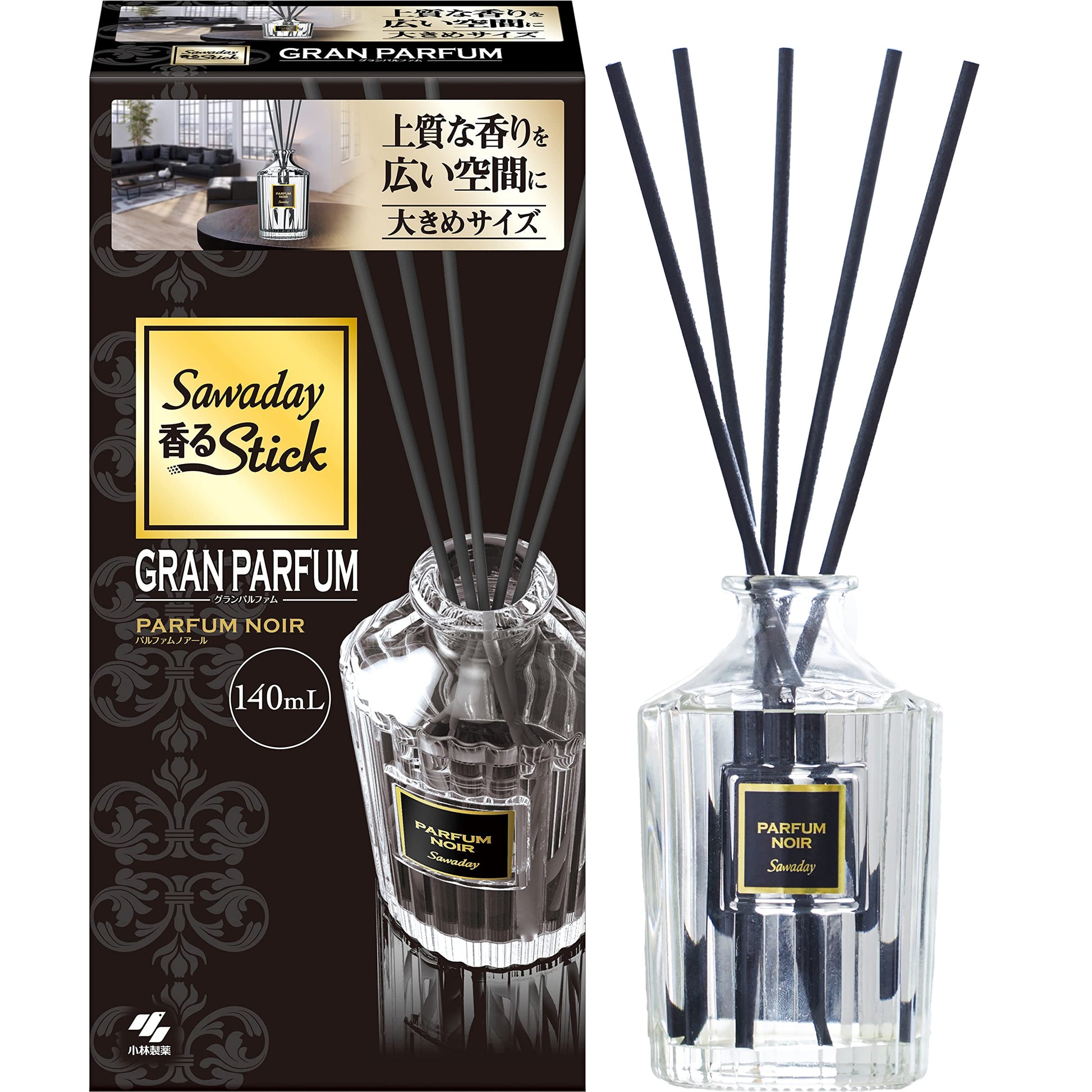 SAWADAY香るSTICKグランパルファムパルファムノアール 容量140ML 小林製薬 芳香剤・部屋用