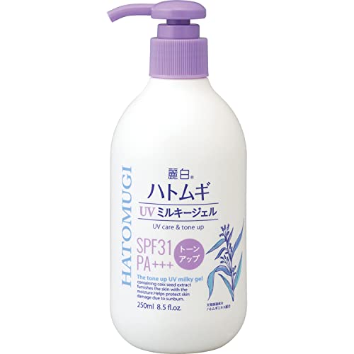 麗白　ハトムギ　トーンアップＵＶミルキージェル　ＳＰＦ３１　ＰＡ＋＋＋　ポンプタイプ　２５０ＭＬ容量250ML