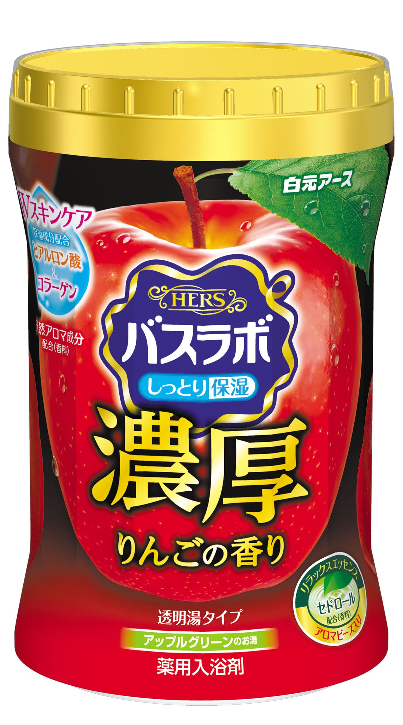 ＨＥＲＳバスラボボトル　濃厚りんごの香り６００ｇ 容量600G 白元アース 入浴剤