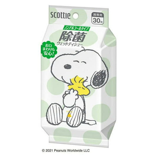 スコッティ　ウェットティシュー　除菌　ノンアルコールタイプ　スヌーピー　３０枚容量30ﾏｲ