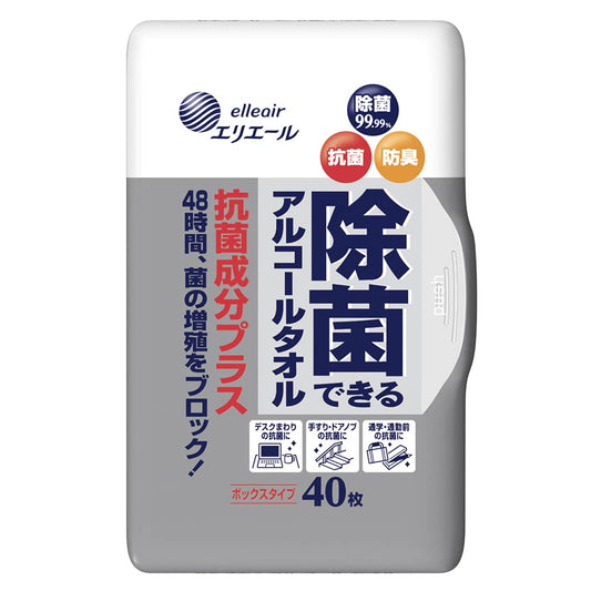 エリエール除菌できるアルコールタオル抗菌成分プラスボックス本体４０枚 容量40ﾏｲウェットティッシュ
