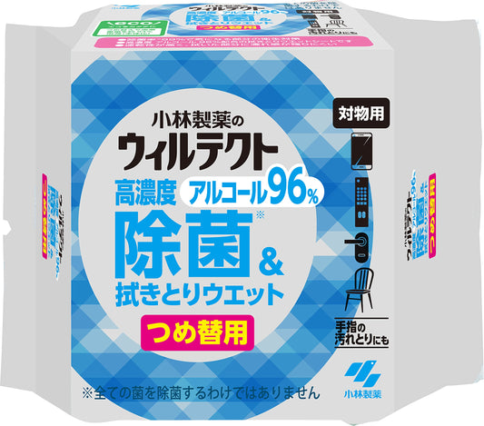 ウィルテクト高濃度アルコール除菌＆ふき取りウェットシートつめ替え５０枚入り 容量50ﾏｲウェットティッシュ
