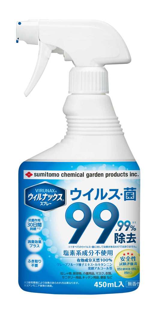 ウィルナックススプレー４５０ｍｌ 容量450ML 住友化学 消毒用アルコール