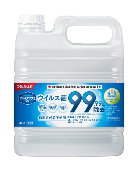 ウィルナックススプレーつめかえ用４Ｌ 容量4L 住友化学 消毒用アルコール