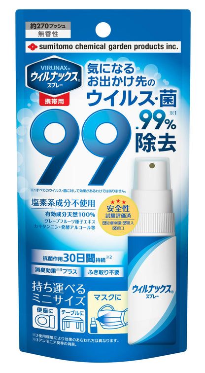ウィルナックススプレー携帯用２５ＭＬ 容量25ML 住友化学 消毒用アルコール