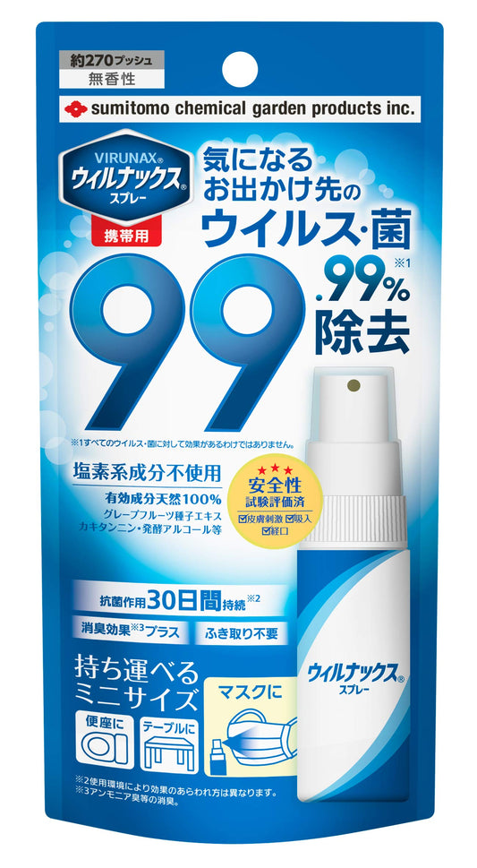 ウィルナックススプレー携帯用２５ＭＬ 容量25ML 住友化学 消毒用アルコール