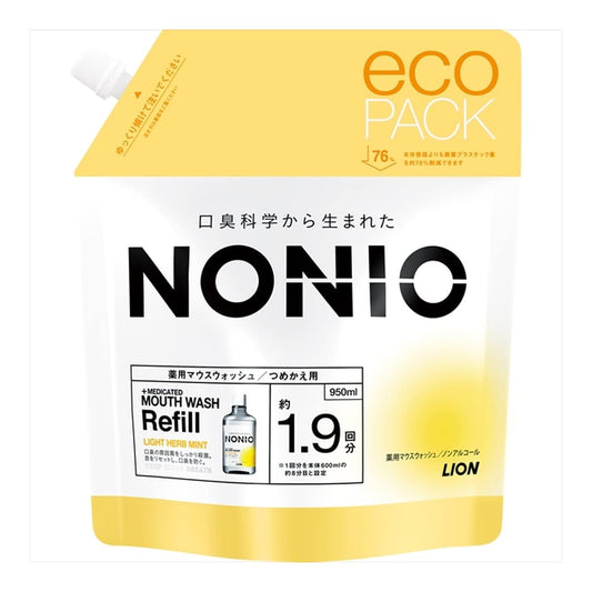 ＮＯＮＩＯマウスウォッシュ　ノンアルコールライトハーブミント　つめかえ用　９５０ｍｌ容量950ML