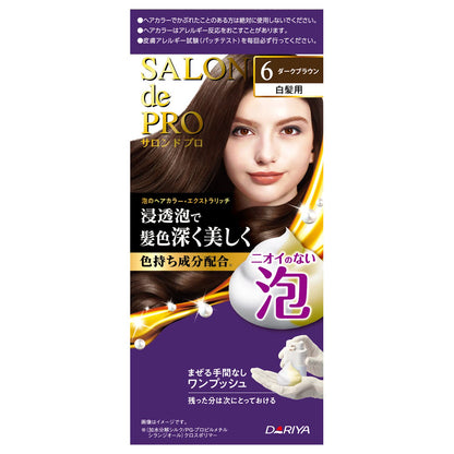 サロンドプロ　泡のヘアカラー・エクストラリッチ（白髪用）６＜ダークブラウン＞ 容量1ｺヘアカラー・白髪用