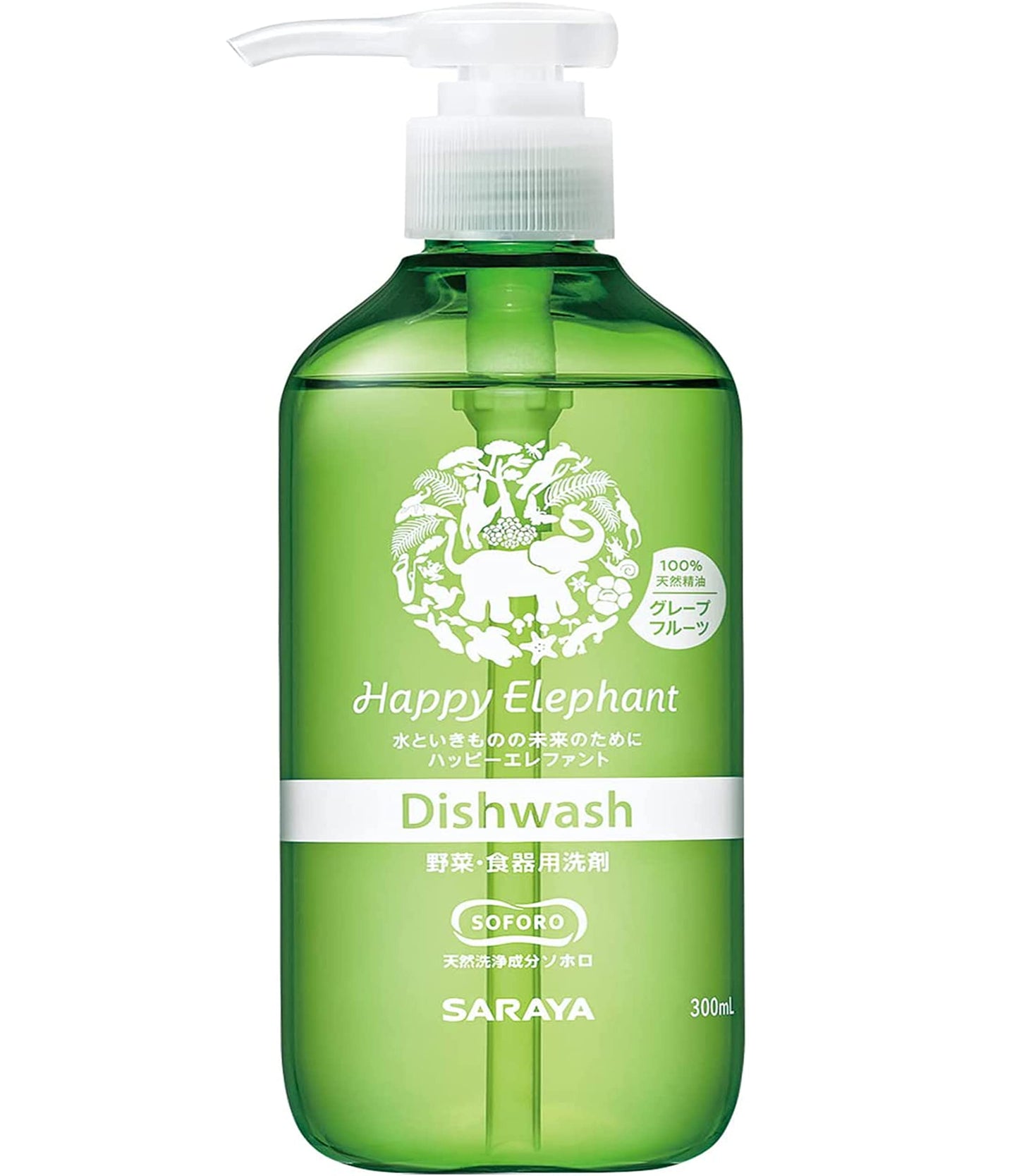 ハッピーエレファント　食器用洗剤　グレープフルーツ　３００ｍＬ 容量300ML サラヤ 食器用洗剤