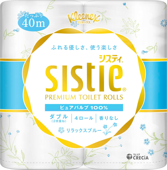 クリネックス　システィ　４ロール（ダブル）＜リラックスブルー＞容量4ｺトイレットペーパー