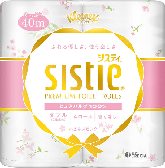 クリネックス　システィ　４ロール（ダブル）＜ハピネスピンク＞容量4ｺトイレットペーパー