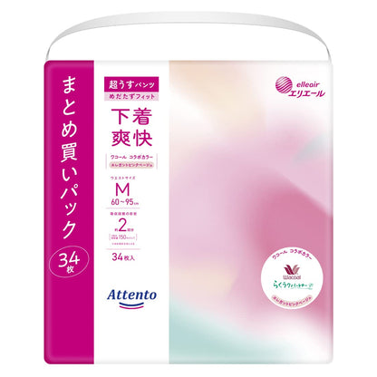 アテント超うすパンツ下着爽快エレガントピンクべージュＭ３４枚 容量34ﾏｲ 大王製紙 大人用オムツ