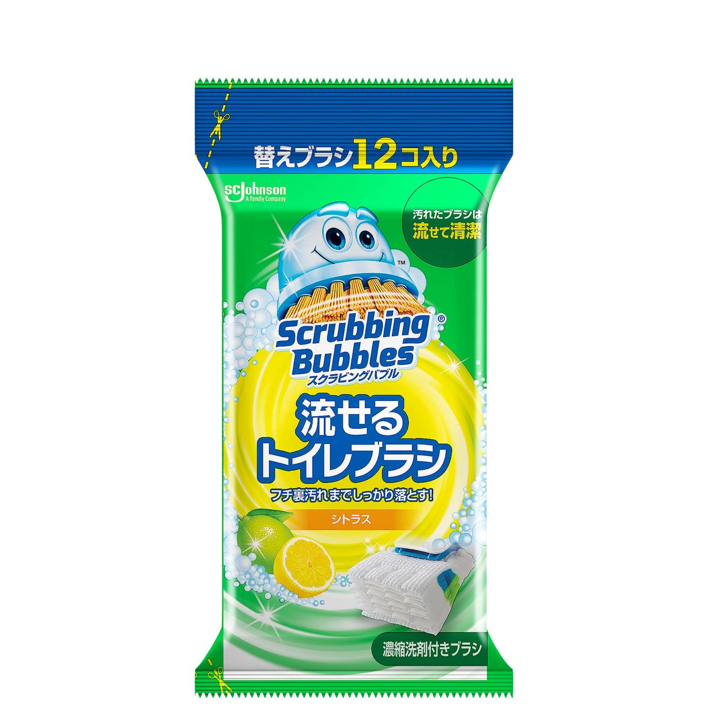 スクラビングバブル　流せるトイレブラシ　シトラス替え 容量12ｺ ジョンソン 住居洗剤・トイレ用