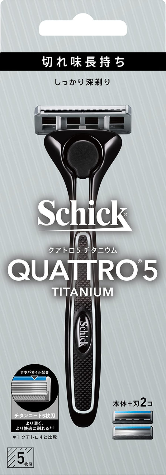 クアトロ５チタニウム　ホルダー（刃付き＋替刃１コ） 容量1ﾎﾝシック(Schick) 男性用カミソリ
