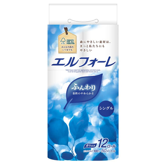 エルフォーレトイレットティシュー１２Ｒ（シングル） 容量12カン 大王製紙 トイレットペーパー