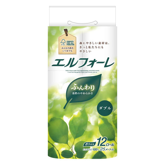 エルフォーレトイレットティシュー１２Ｒ（ダブル） 容量12カン 大王製紙 トイレットペーパー