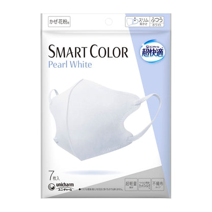 超快適ＳＭＡＲＴ　ＣＯＬＯＲ　Ｐｅａｒｌ　Ｗｈｉｔｅふつう７枚 容量7マイユニ・チャーム マスク