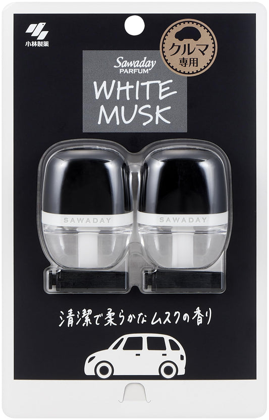 ＳＡＷＡＤＡＹクルマ専用クリップパルファムホワイトムスク２Ｐ 容量12ML 小林製薬 芳香剤・車用