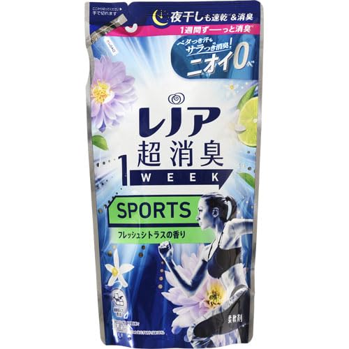 レノア超消臭１ｗｅｅｋＳＰＯＲＴＳフレッシュシトラスの香りつめかえ用 容量380ML Ｐ＆Ｇ 柔軟剤