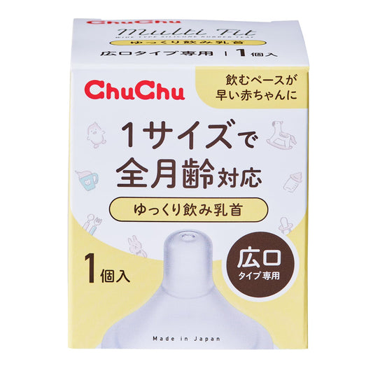 チュチュ　マルチフィット広口タイプゆっくり飲み乳首　１個 容量1コ ジェクス ベビー用品