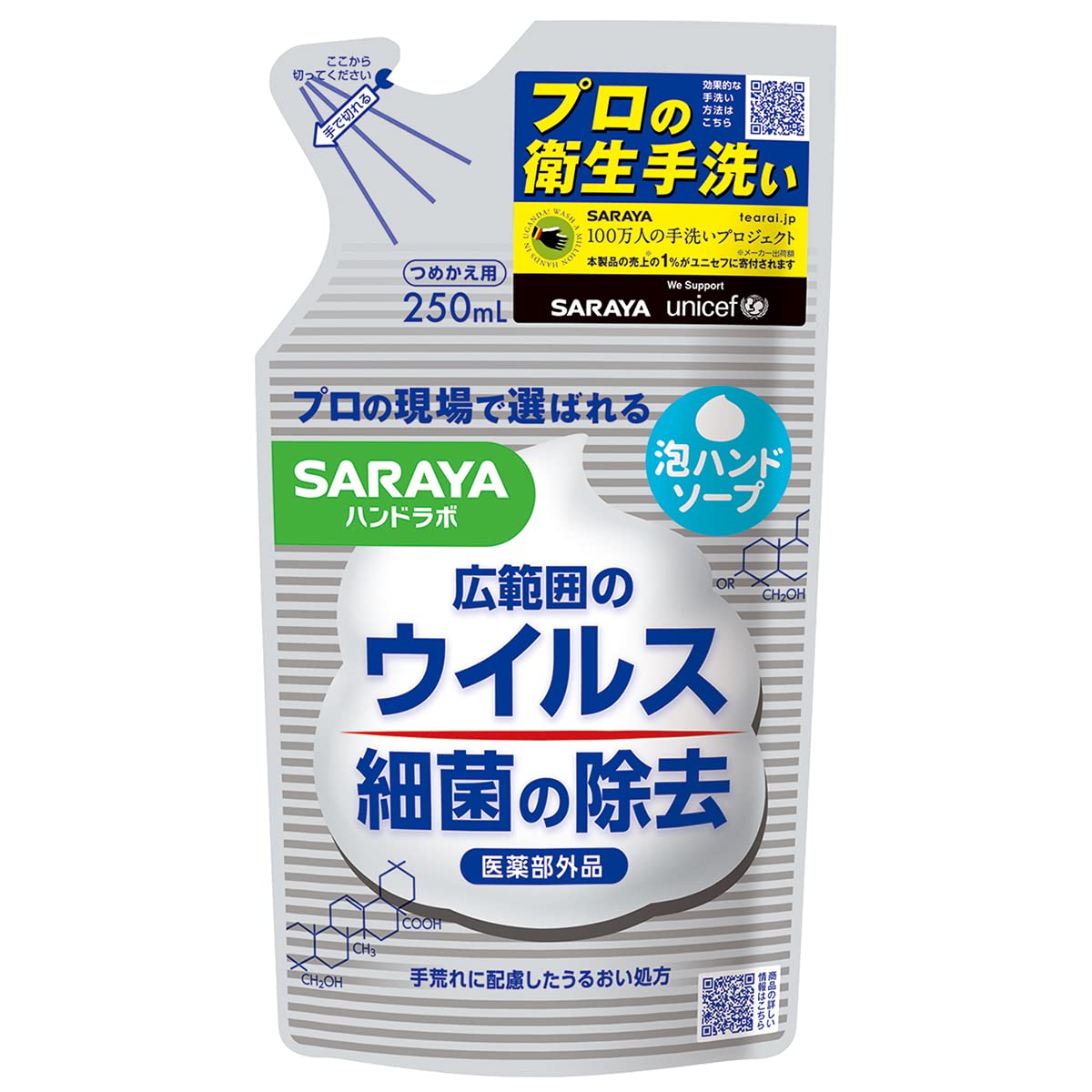 ハンドラボ　薬用泡ハンドソープ　詰替用　２５０ｍｌ 容量250ML サラヤ ハンドソープ
