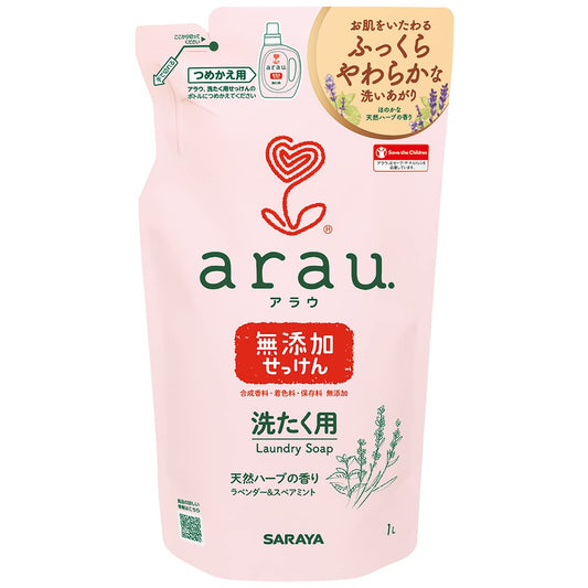 アラウ　洗たく用せっけん詰替用１Ｌ 容量1L サラヤ 衣料用洗剤・自然派