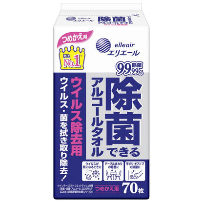 Ｅ除菌ウィルス除去用詰替７０枚 容量70枚 大王製紙 ウェットティッシュ